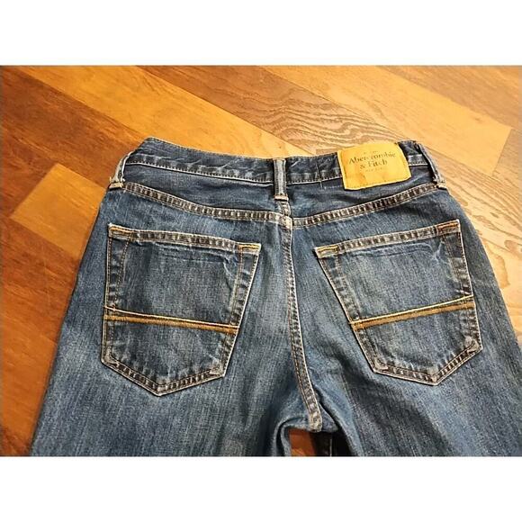 Abercrombie & Fitch Jeans Men 28x30 Classic Straight Button Fly Distressed Denim - Picture 10 of 10